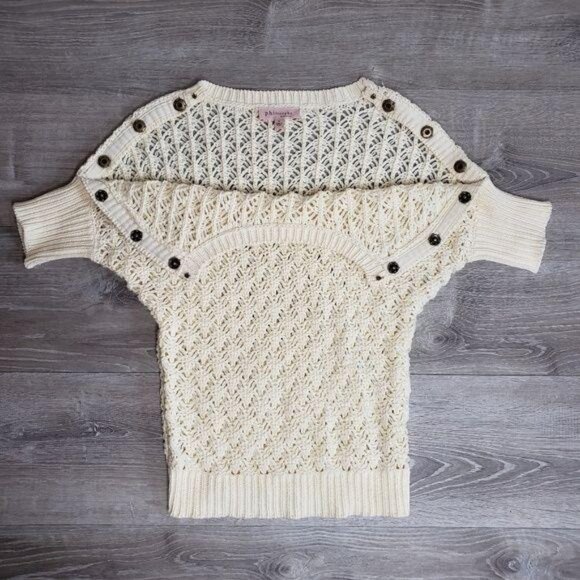 Philosophy Republic Clothing Womens Ivory Crochet Sweater Top Size S - Picture 6 of 6